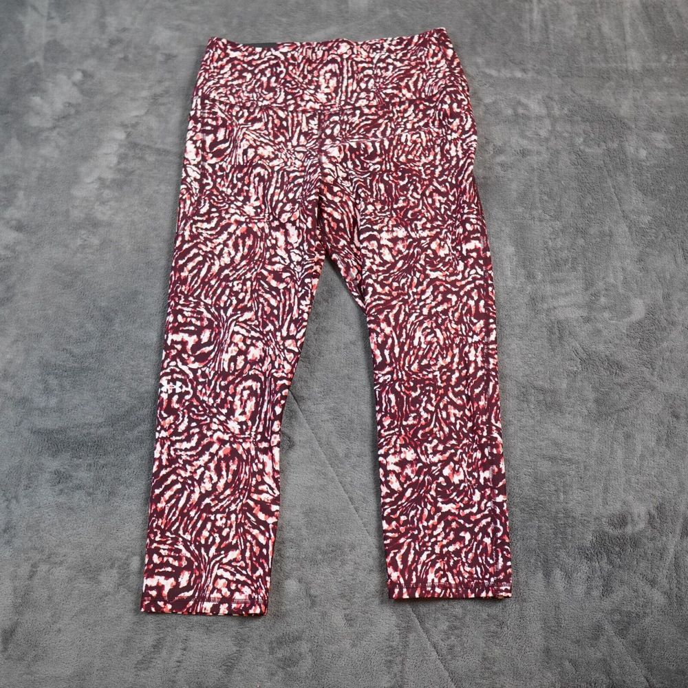 UNDER ARMOUR Women's Compression Leggings Size 1X UA Fly Fast Printed Capri Pink